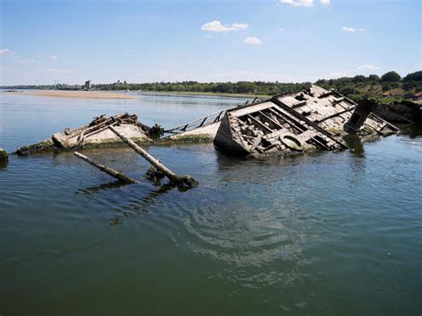 Photos of a Nazi fleet of ships sunk in World War II and resurfaced in Europe's drought - Canada ...