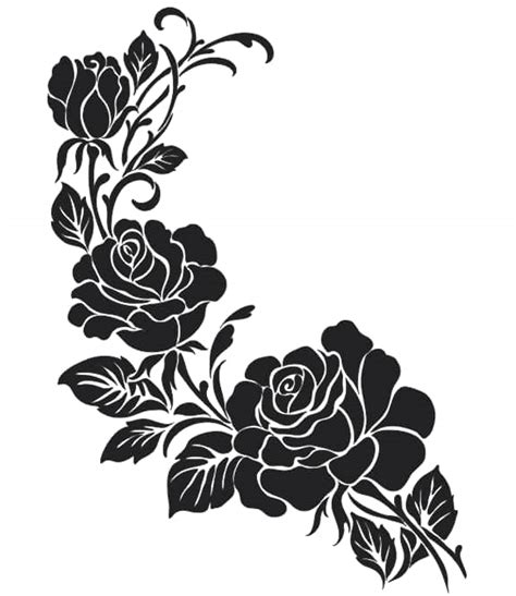 Free black and white flowers DXF Files download - Free Vector