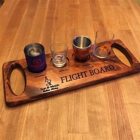 Personalized Engraved Beverage Flight Board with Random Shot Glasses ...