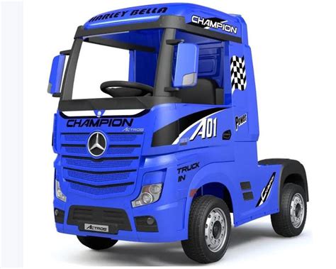 Licensed Mercedes Benz Actros Heavy Truck -12v Kids Ride on Artic (Blue ...