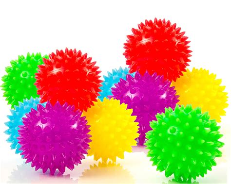 10-Pack of Spiky Sensory Balls - Squeezy and Bouncy Fidget Toys / Sensory Toys - BPA/Phthalate ...