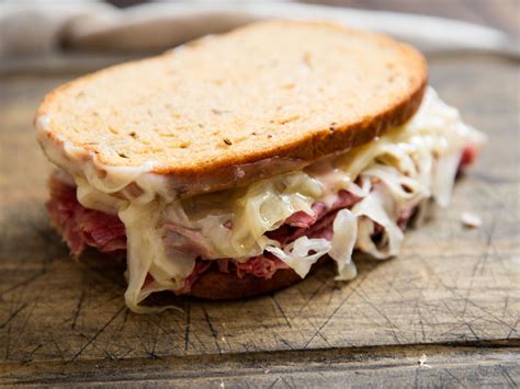 Classic Reuben Sandwich (Corned Beef on Rye With Sauerkraut and Swiss ...