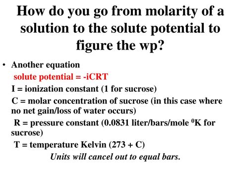 How To Find Water Potential Equation