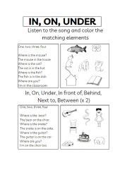 In on under - song lyrics and excercise - ESL worksheet by beatricefox