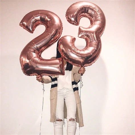 Feeling 23 Birthday Balloons, Rose Gold Number 23 Balloons, 40 Inch Number Balloons, 23rd ...