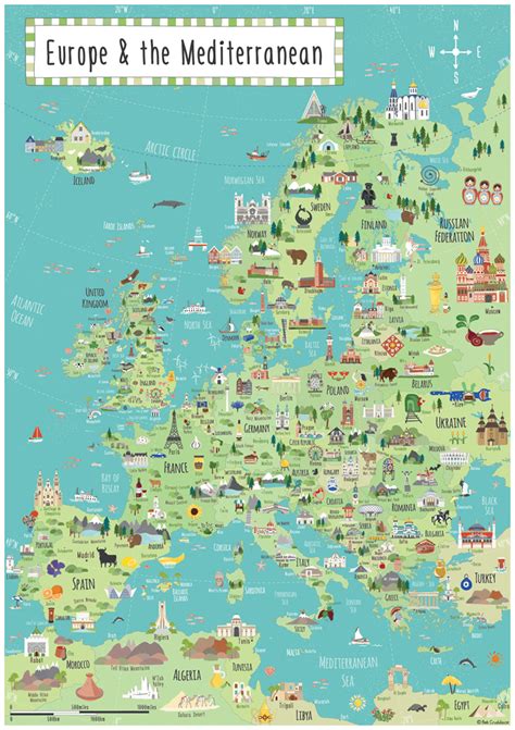 Illustrated Children's Map of Europe - Bek Cruddace Illustration