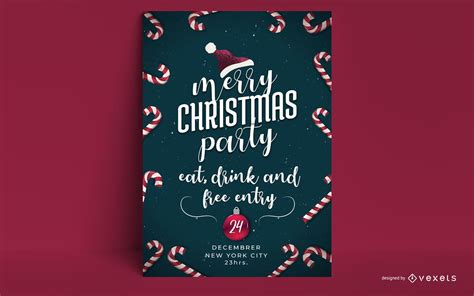 Merry Christmas Party Invitation Design Vector Download