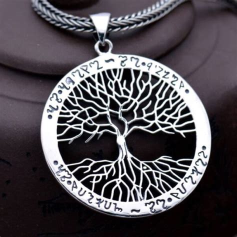 Mens Sterling Silver Tree Of Life Pendant Necklace - VVV Jewelry