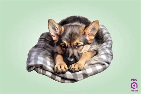 Sleeping German Shepherd Dog 1 Graphic by Quoteer · Creative Fabrica