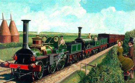 South Eastern Railway Train in Kent Countryside Hauled by 4–2–0 Locomotives Nos.85 and 136 | Art UK