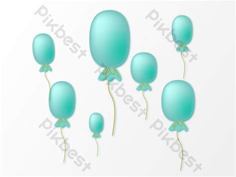 Drawing Blue Balloon Element Design PNG Images | AI Free Download - Pikbest