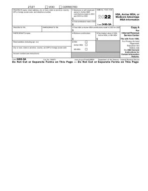 2023 Form IRS 5498-SA Fill Online, Printable, Fillable, Blank - pdfFiller