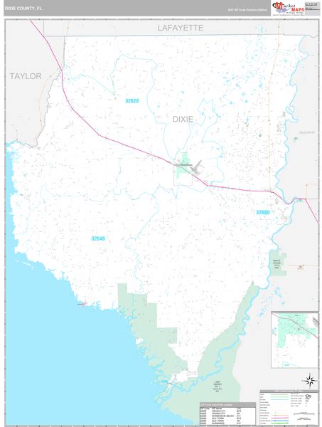 Dixie County, FL Wall Map Premium Style by MarketMAPS