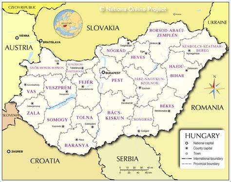 Political Map Of Hungary - Cities And Towns Map