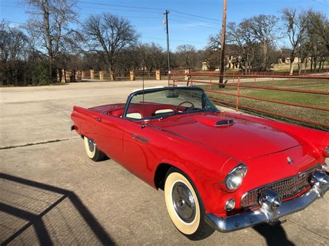 1955 Red Thunderbird Tbird Convertible NO RESERVE Fun Driver! Hard and ...