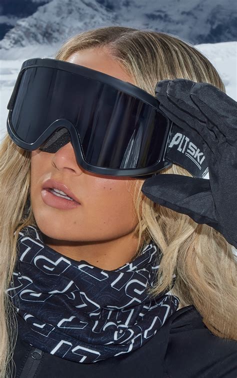 Prettylittlething Ski Black Goggles | PrettyLittleThing USA