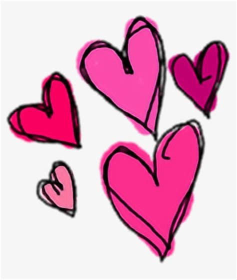 Cute Heart Hearts Pink Sticker Stickers Png Overlay - Duo De Playeras ...