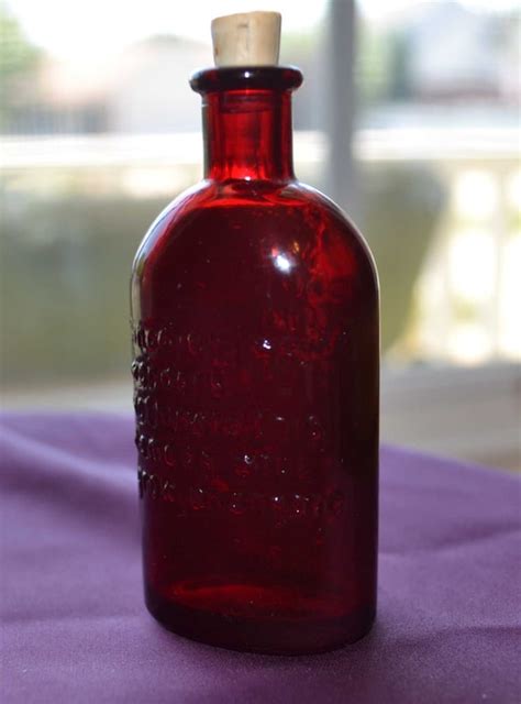 Vintage Ruby Red Glass Wheaton Mini Bottle NJ