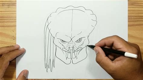 How to draw PREDATOR FACE - YouTube