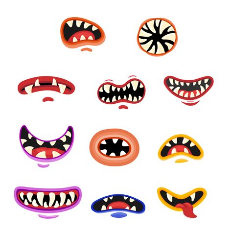 Spooky Monster Mouths Clipart, Funny Halloween Creature, 40% OFF