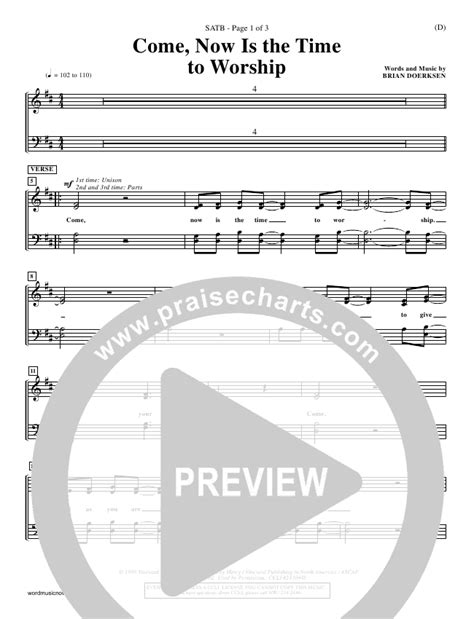 Come Now Is The Time to Worship Sheet Music PDF (Brian Doerksen) - PraiseCharts