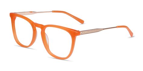 Vinyl Square Orange Full Rim Eyeglasses | EyeBuyDirect