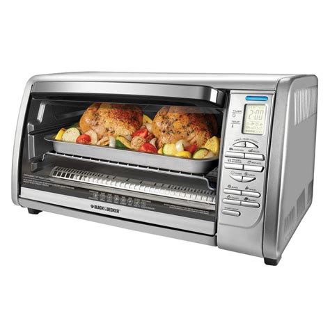 BLACK+DECKER 6-Slice Digital Convection Toaster Oven in Stainless Steel-CTO6335S - The Home Depot