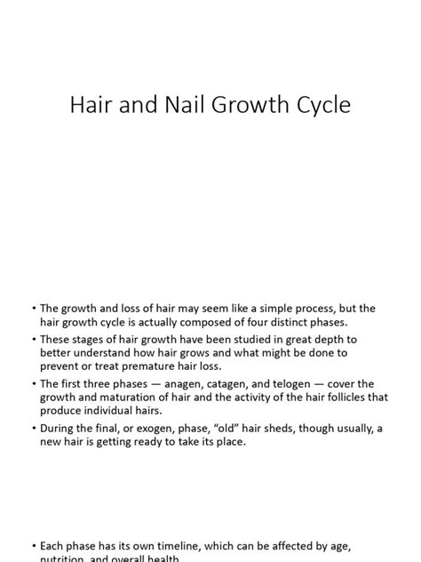 Hair and Nail Growth Cycle | Download Free PDF | Hair | Human Head And Neck