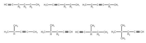 Draw the isomers of (a) hexane and (b) hexyne. | Quizlet