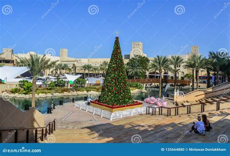 Christmas Tree on Square in Dubai, UAE Editorial Image - Image of capital, light: 135664880