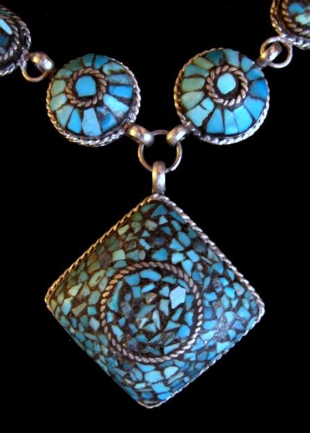 Tibetan Jewelry - Contemporary Tribal Turquoise Mosaic Necklace