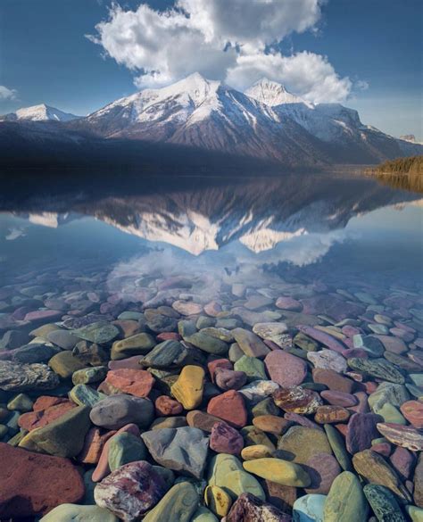 Rainbow rocks in Lake Mcdonald, Glacier National Park. : r/pics