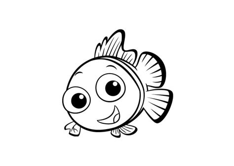 Baby fish coloring page