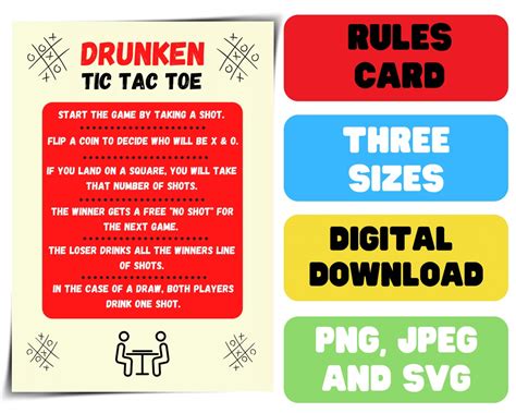 Drunken Tic Tac Toe Rules Printable Tic Tac Toe Rules Naughts and Crosses Game Drinking Game ...