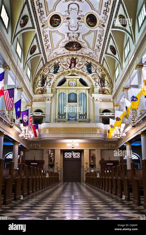 St. Louis Cathedral Organ Pipes & Entrance, New Orleans, LA Stock Photo ...