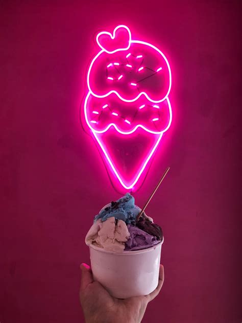 Download 4k Neon Ice Cream Wallpaper | Wallpapers.com