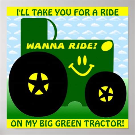 BIG GREEN TRACTOR POSTER | Zazzle