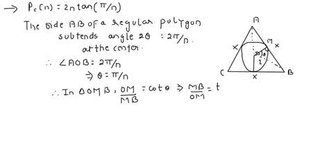 SOLVED: Consider an equilateral triangle ABC of side length units, circumscribed about circle of ...