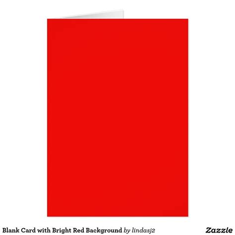 Blank Card with Bright Red Background | Zazzle