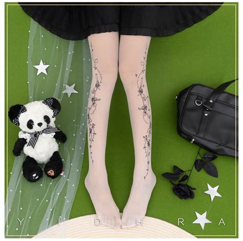 Rose Story Dream Witch Original Design Black & White Stockings Pantyhose Garment 💜 sugarplum ...