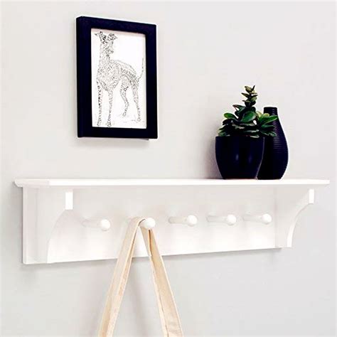 Winado Wall-Mounted Coat Hook Rack with 5 Dual Metal Hooks,Floating ...