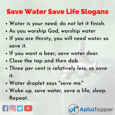Save Water Save Life Slogans | Unique and Catchy Save Water Save Life Slogans in English - A ...