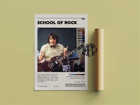 School of Rock Retro Movie Poster Print Minimalist Movie Poster Retro ...