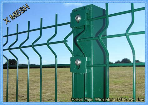 Powder Coated Wire Mesh Fence Panels , Perimeter Coated Welded Wire Fence Steel