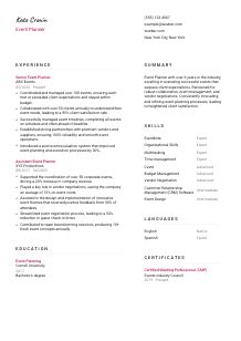 Event Planner Resume Example