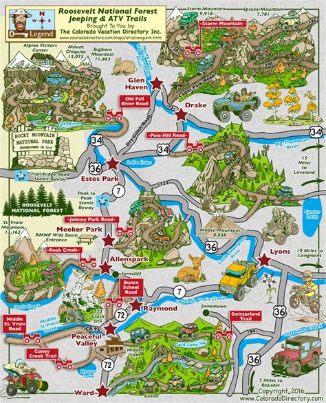 Estes Park Hiking Trail Map - TravelsFinders.Com