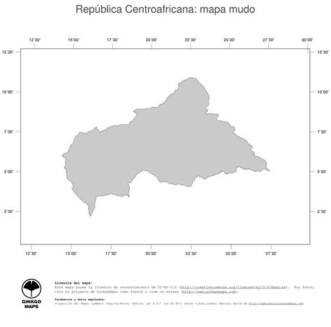 Mapa República Centroafricana; mapas colección continente África; record: República Centroafricana