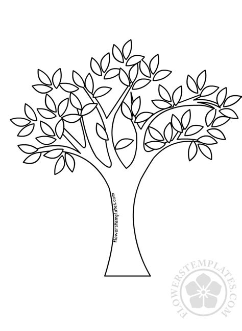 Spring Tree with Green Leaves coloring page - Flowers Templates