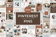 Pinterest Pin Templates Canva Mint | Creative Market
