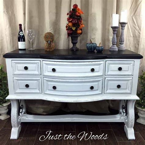 Timeless White Buffet Painted & Distressed by Just the Woods